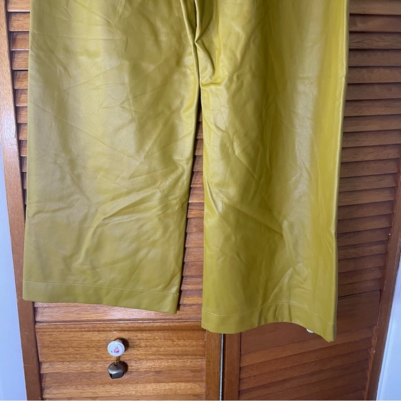 Maeve By Anthropologie The Colette Faux Leather Wide Leg Cropped Pants Sz 31 - Picture 11 of 11
